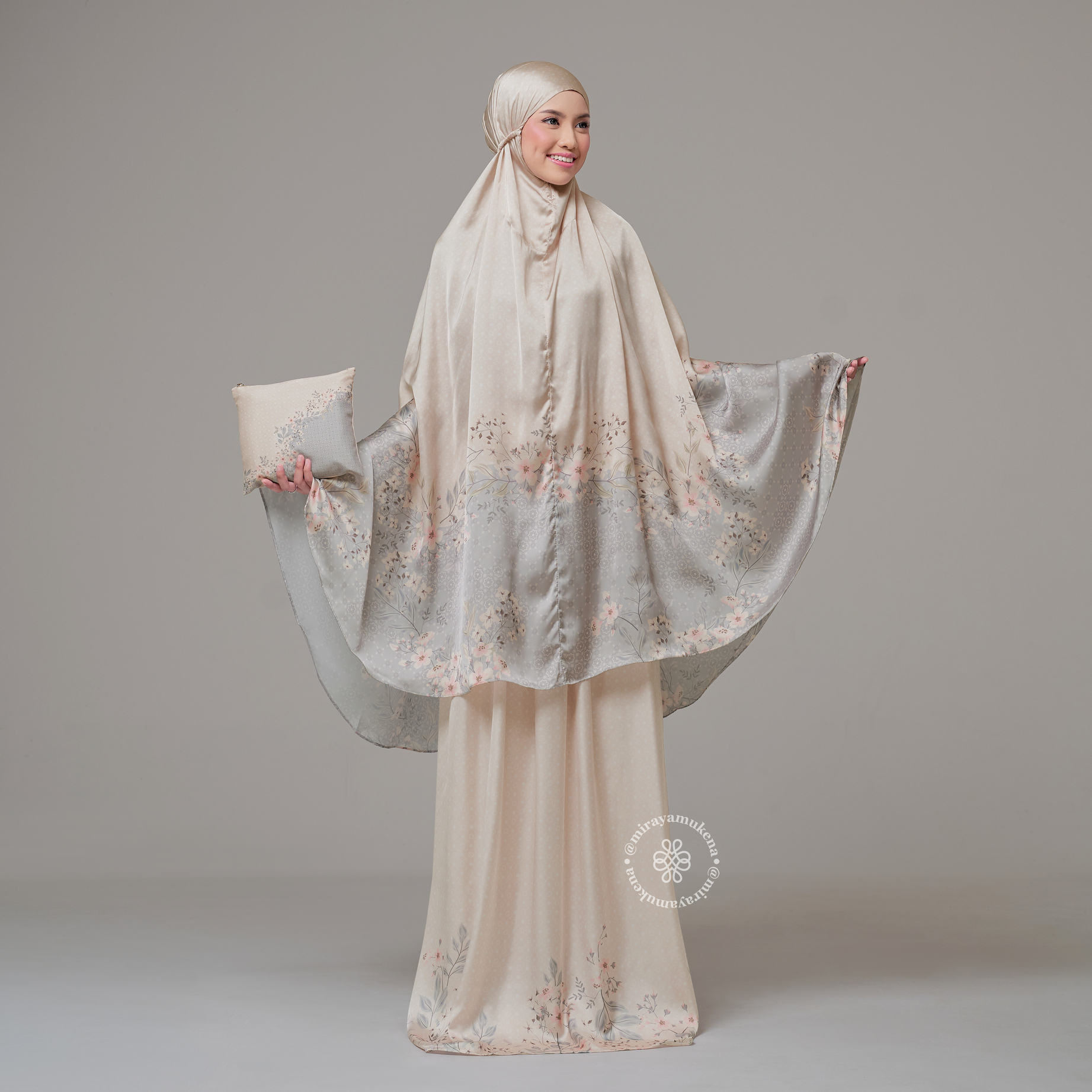Mukena Travel Printing Miraya Wisteria Vanilla