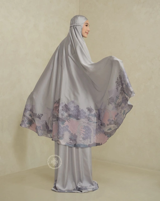 Image of Mukena Travel Printing Miraya Le Marais Silver