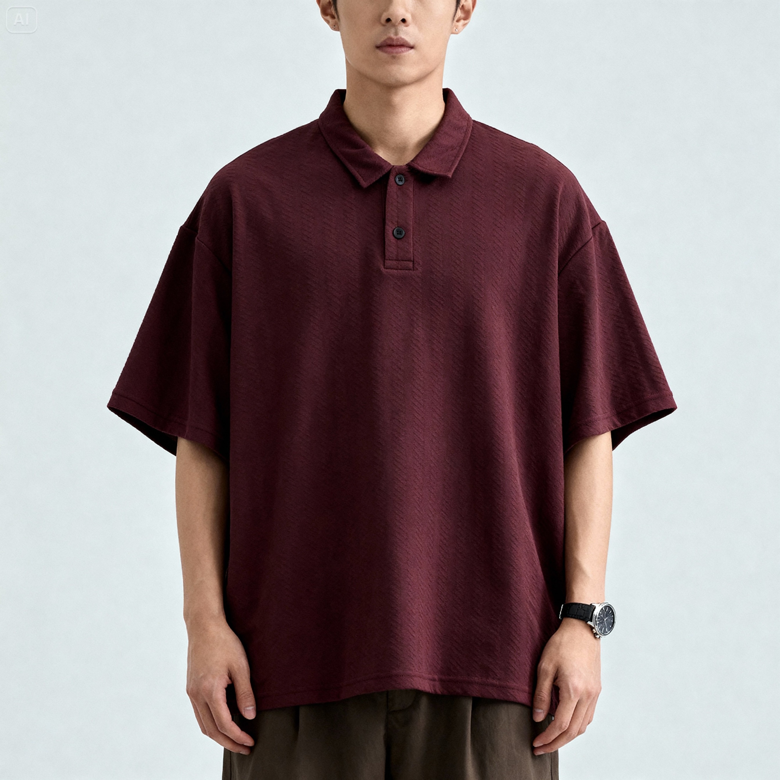 Braid Oversized Polo Shirt