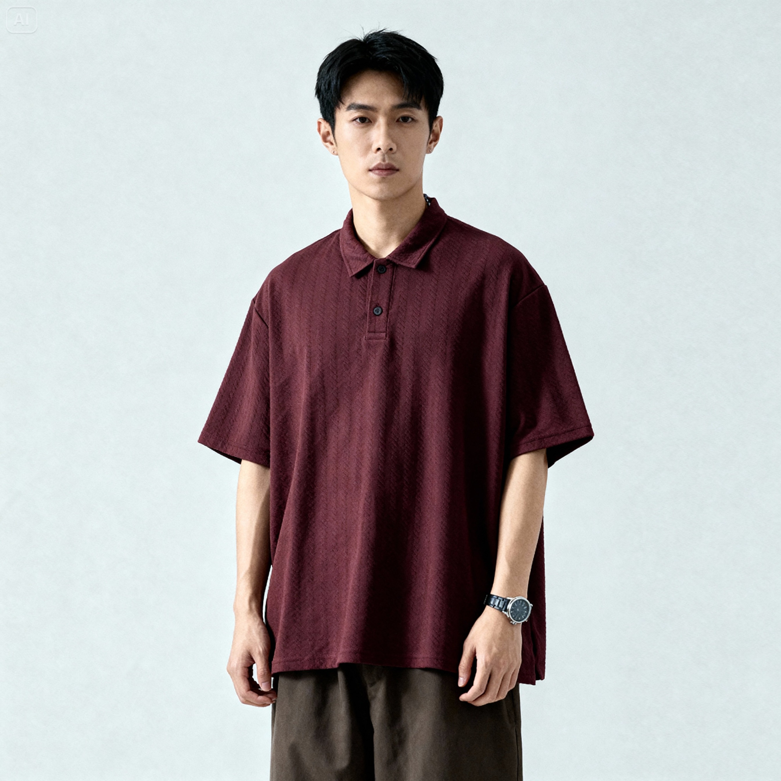 Braid Oversized Polo Shirt