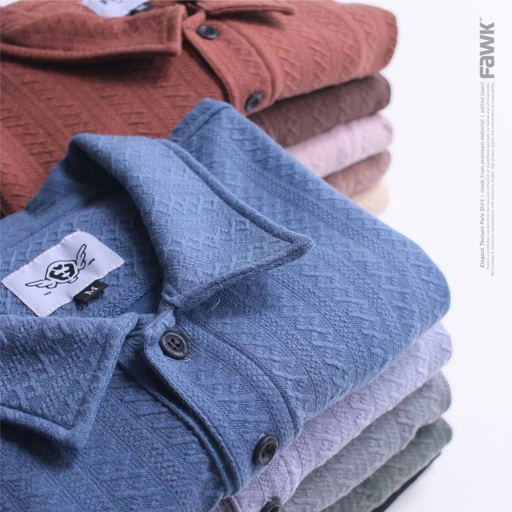 Image of Fawk Braid PoloShirt ( Kaos Kerah Motif Pria Wanita Unisex ) FawkCloth Textured Polo Shirt
