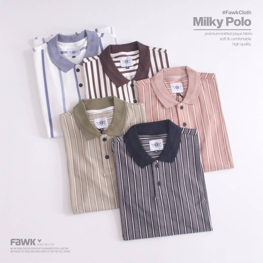 Milky Stripe Polo Shirt