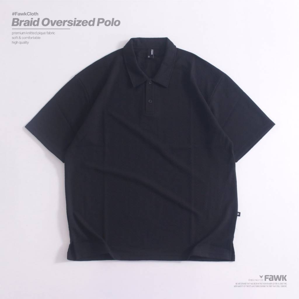 Braid Oversized Polo Shirt