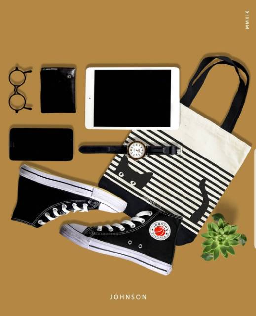 Johnson Basketball Highcut (HC) Black White