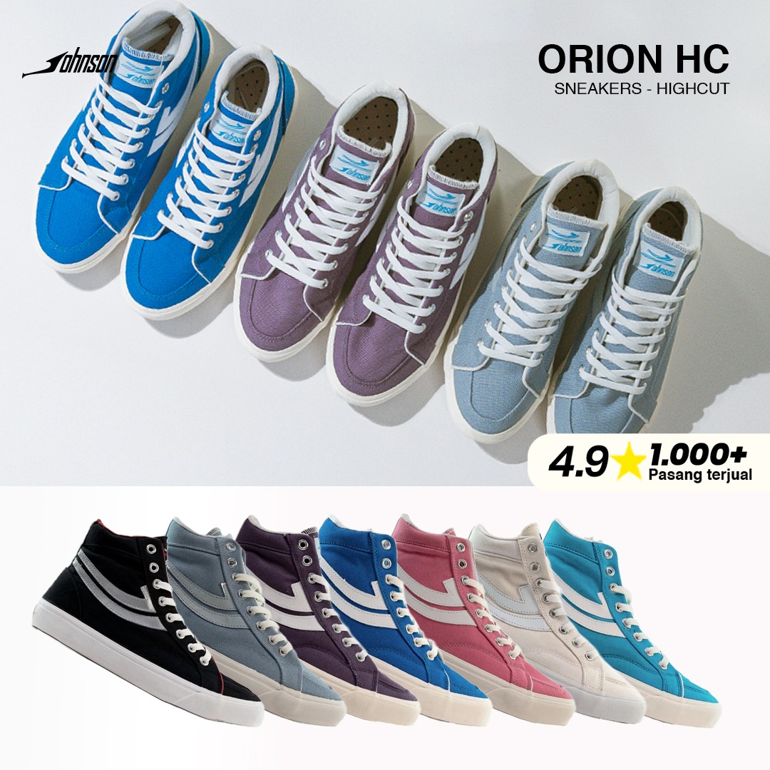 SEPATU SNEAKERS JOHNSON - ORION HIGHCUT (HC) BLACK WHITE 3M