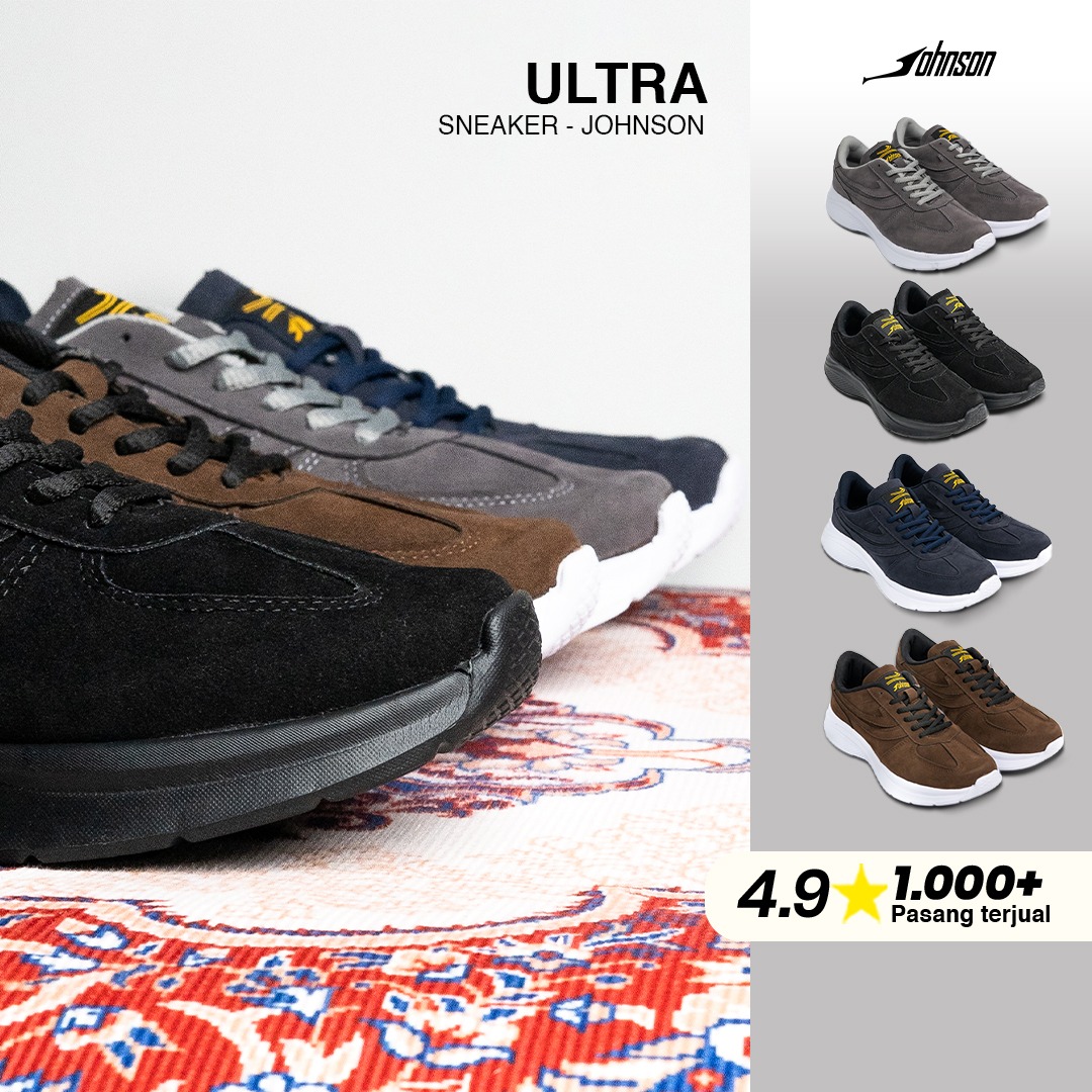 SEPATU SNEAKERS JOHNSON - ULTRA BLACK