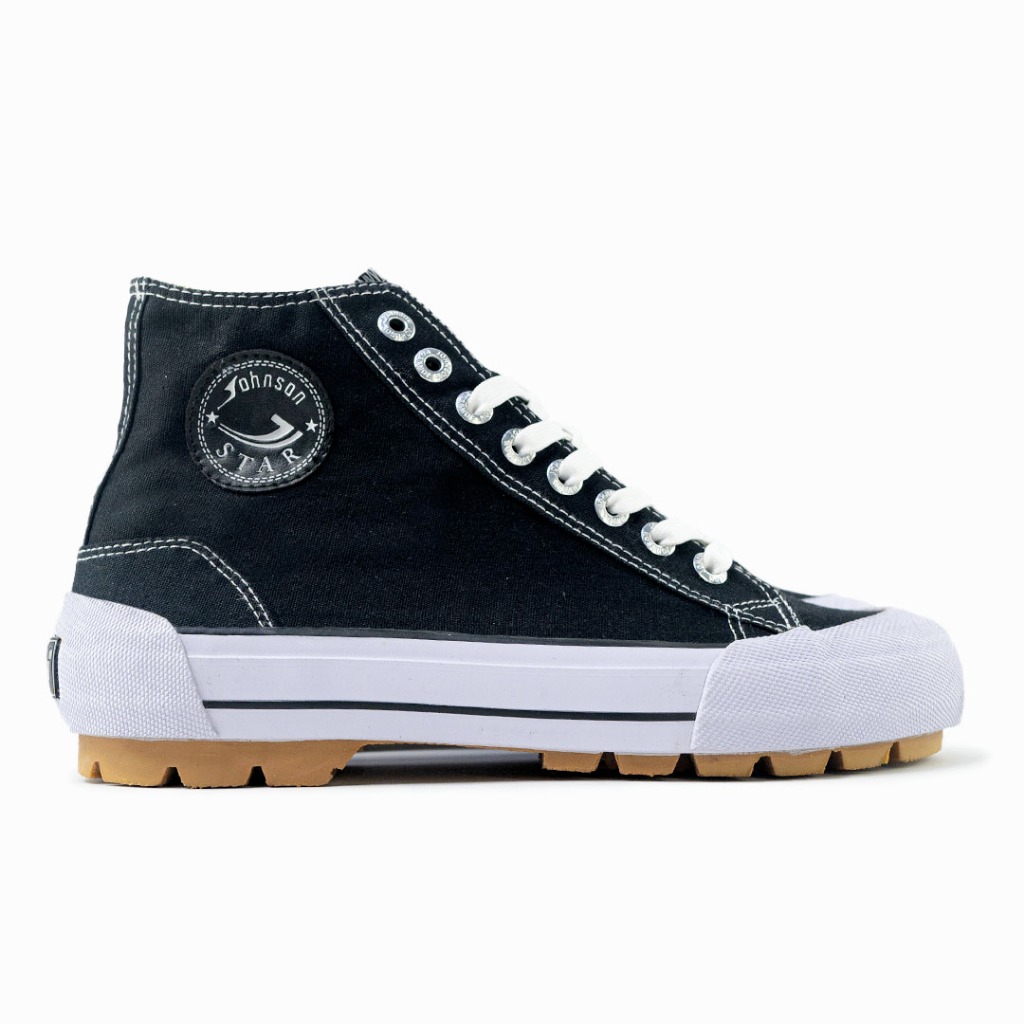 SEPATU SNEAKERS JOHNSON - STAR HIGHCUT (HC) BLACK WHITE