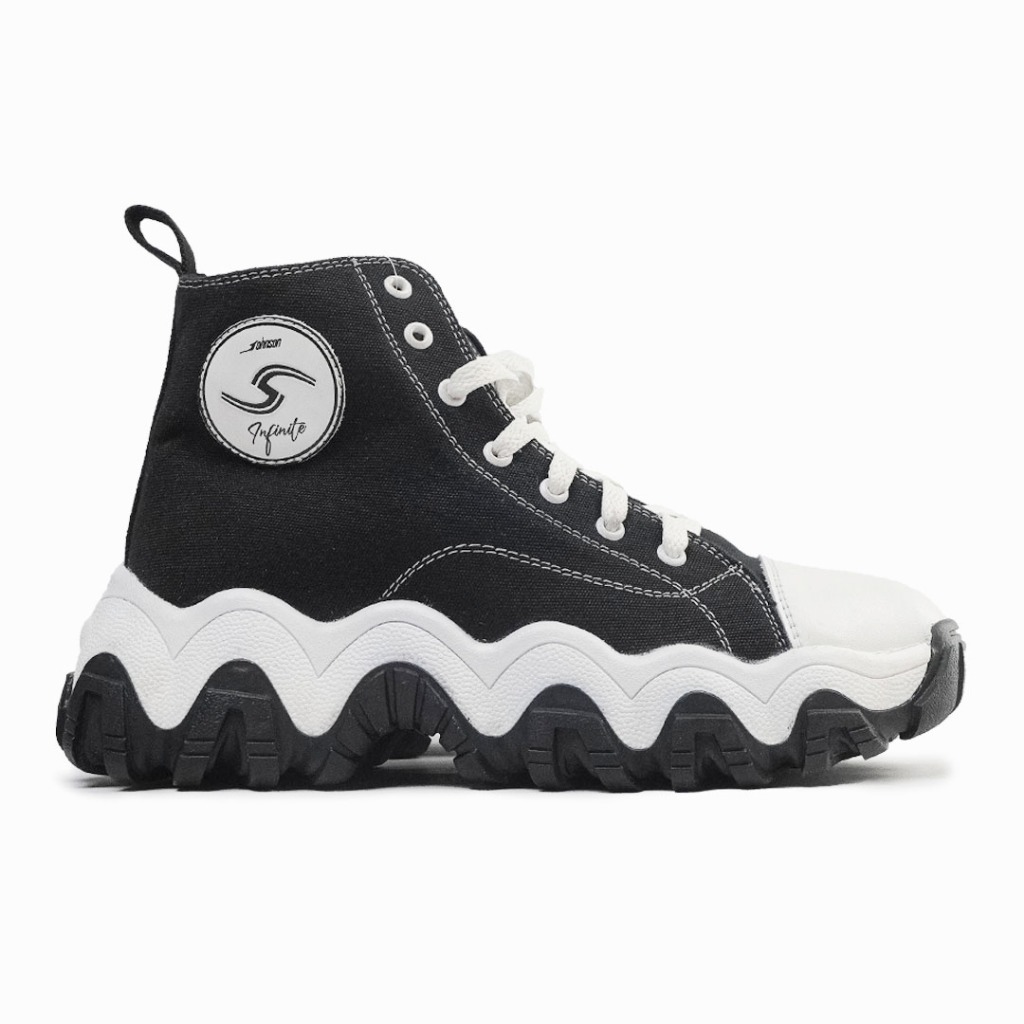 SEPATU SNEAKERS WANITA - JOHNSON INFINITE BLACK | BEIGE | WHITE