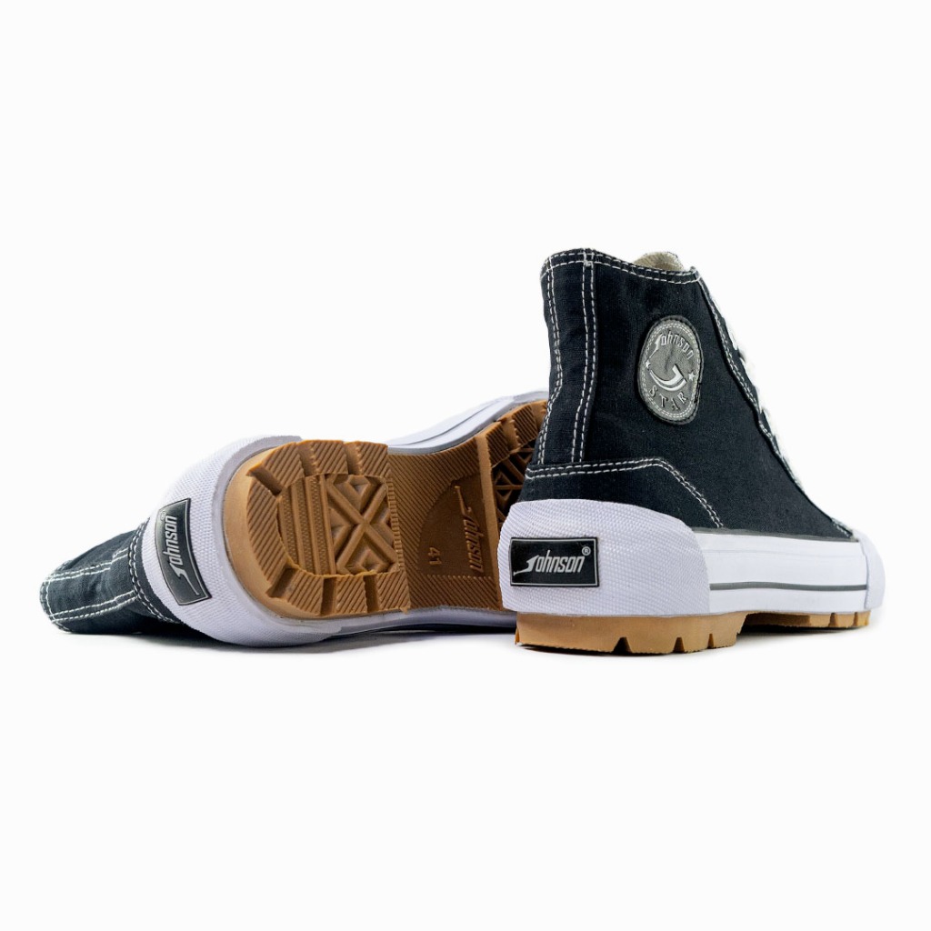 SEPATU SNEAKERS JOHNSON - STAR HIGHCUT (HC) BLACK WHITE