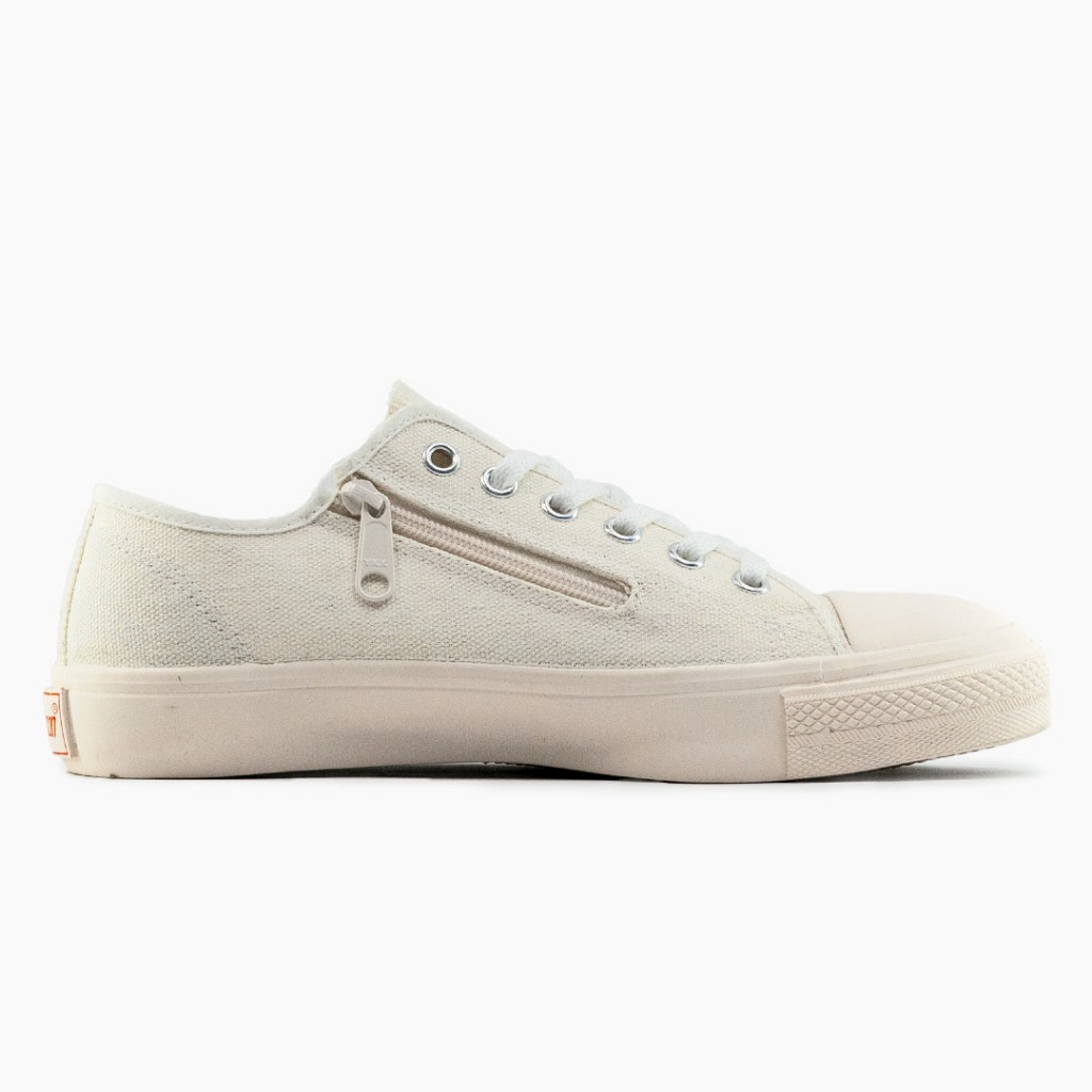 SEPATU SNEAKERS JOHNSON - ZIPPER LOWCUT (LC) MILKY