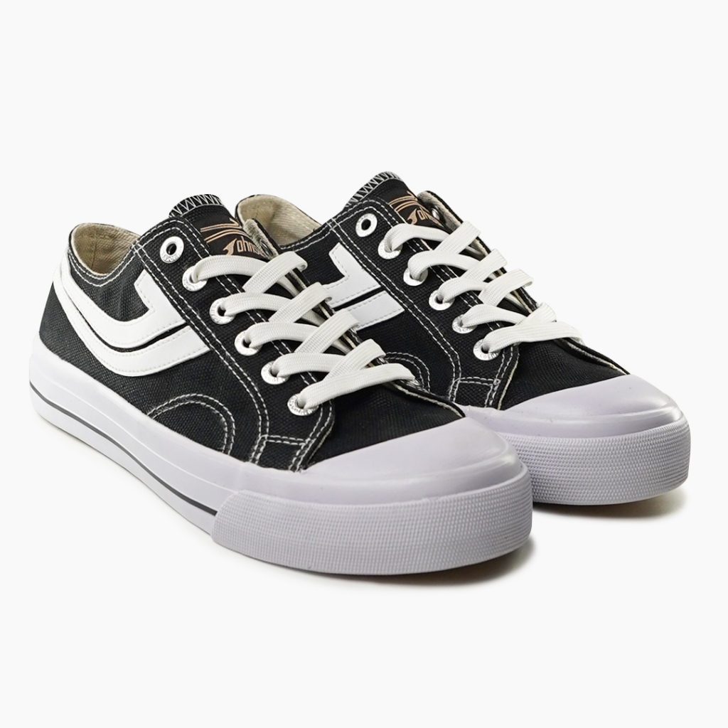 SEPATU SNEAKERS JOHNSON - GALAXY V LOWCUT (LC) BLACK WHITE