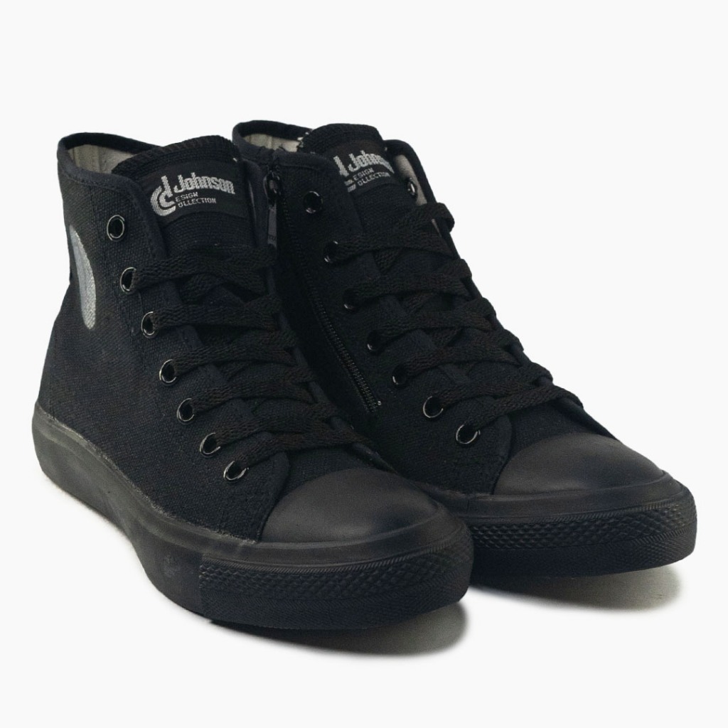 SEPATU SNEAKERS JOHNSON - ZIPPER HIGHCUT (HC) BLACK MONO