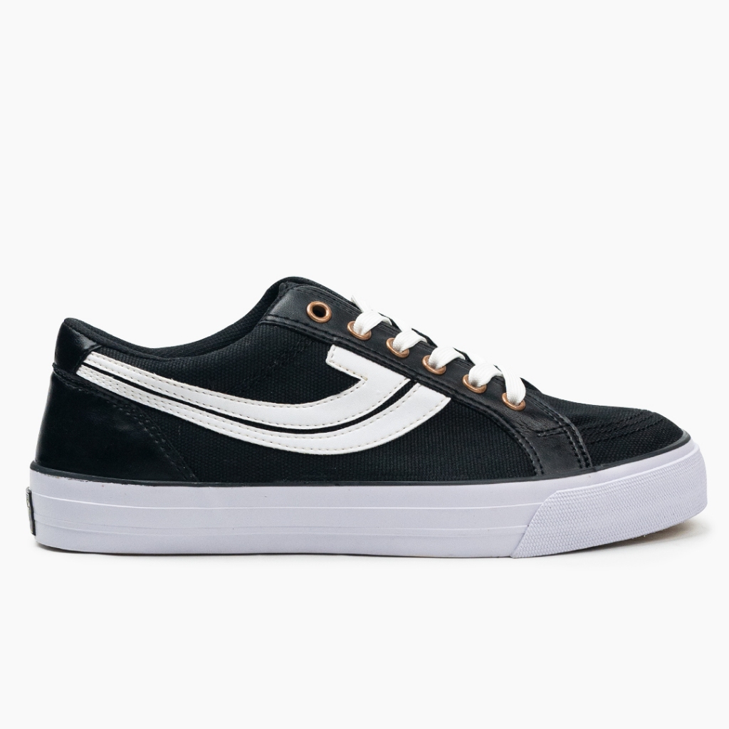 SEPATU SNEAKERS JOHNSON - PLUTO LOWCUT (LC) BLACK WHITE