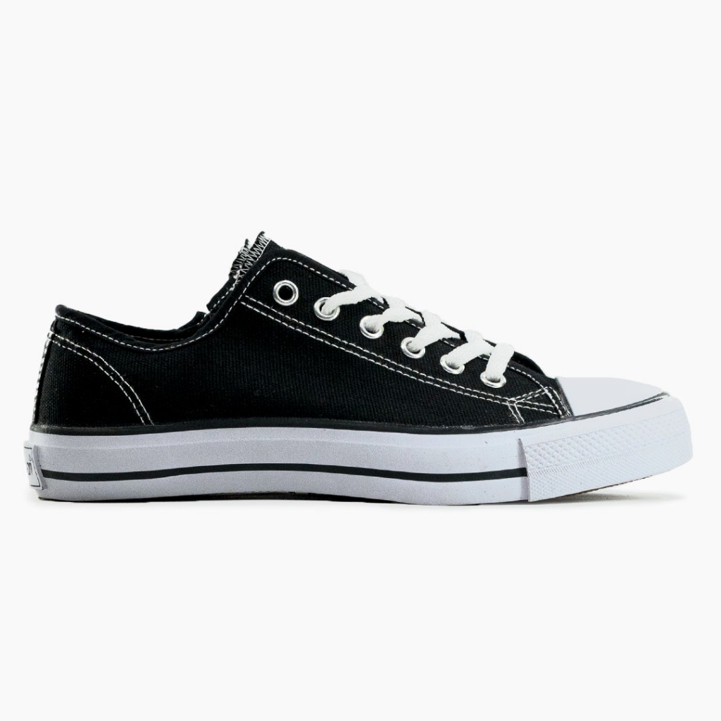 SEPATU SNEAKERS JOHNSON - ZIPPER LOWCUT (LC) BLACK WHITE