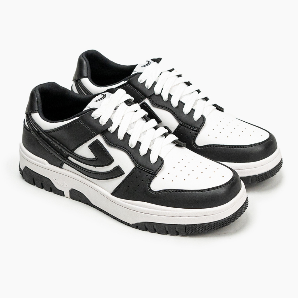 SEPATU SNEAKERS JOHNSON - OMEGA V.2 LOWCUT (LC) BLACK WHITE
