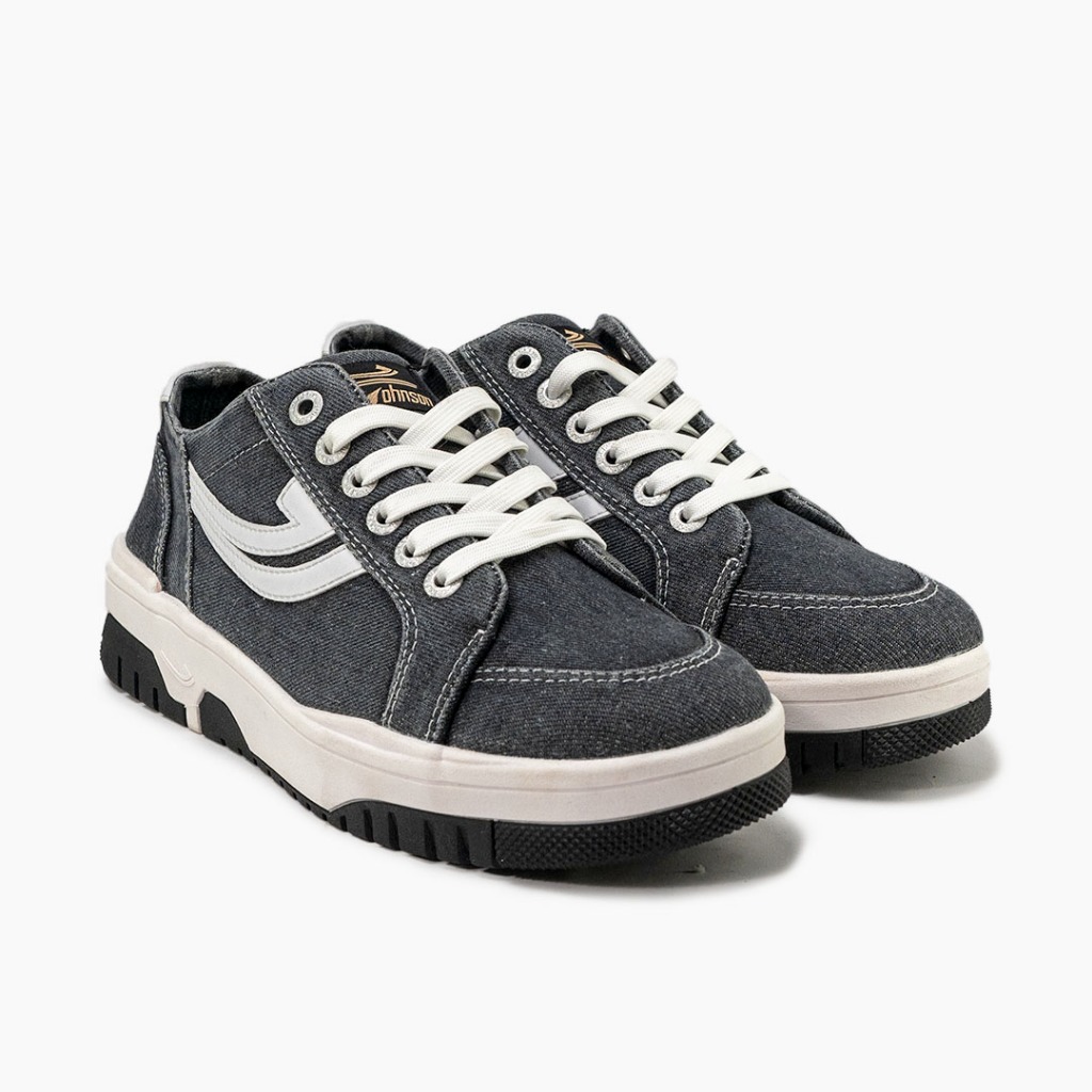SEPATU SNEAKERS JOHNSON - ORACLE LOWCUT (LC) DENIM BLACK