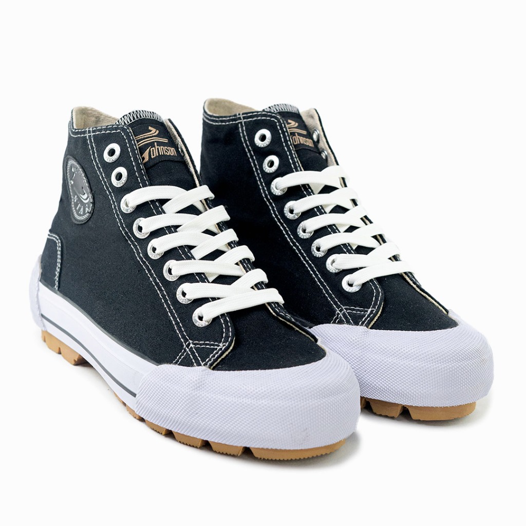 SEPATU SNEAKERS JOHNSON - STAR HIGHCUT (HC) BLACK WHITE