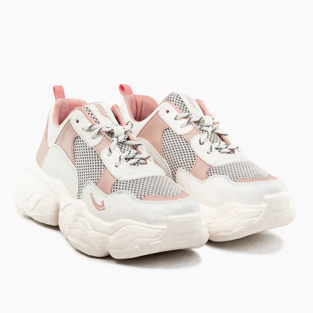 Sepatu Sneakers Wanita Johnson - ion White Pink