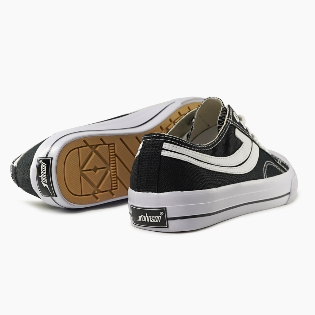 SEPATU SNEAKERS JOHNSON - GALAXY V LOWCUT (LC) BLACK WHITE