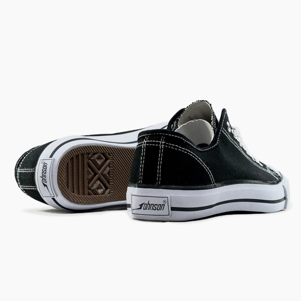 SEPATU SNEAKERS JOHNSON - ZIPPER LOWCUT (LC) BLACK WHITE
