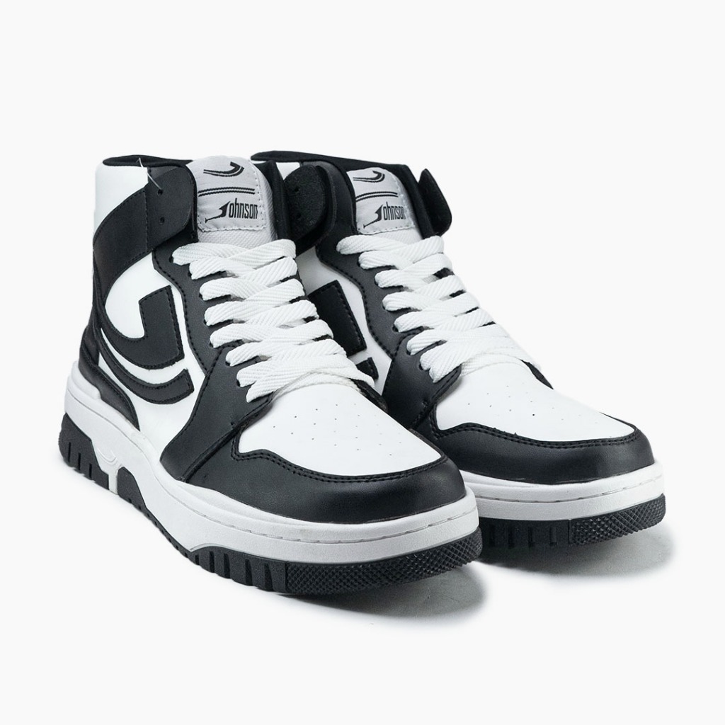 SEPATU SNEAKERS JOHNSON - OMEGA V.2 HIGHCUT (HC) BLACK WHITE