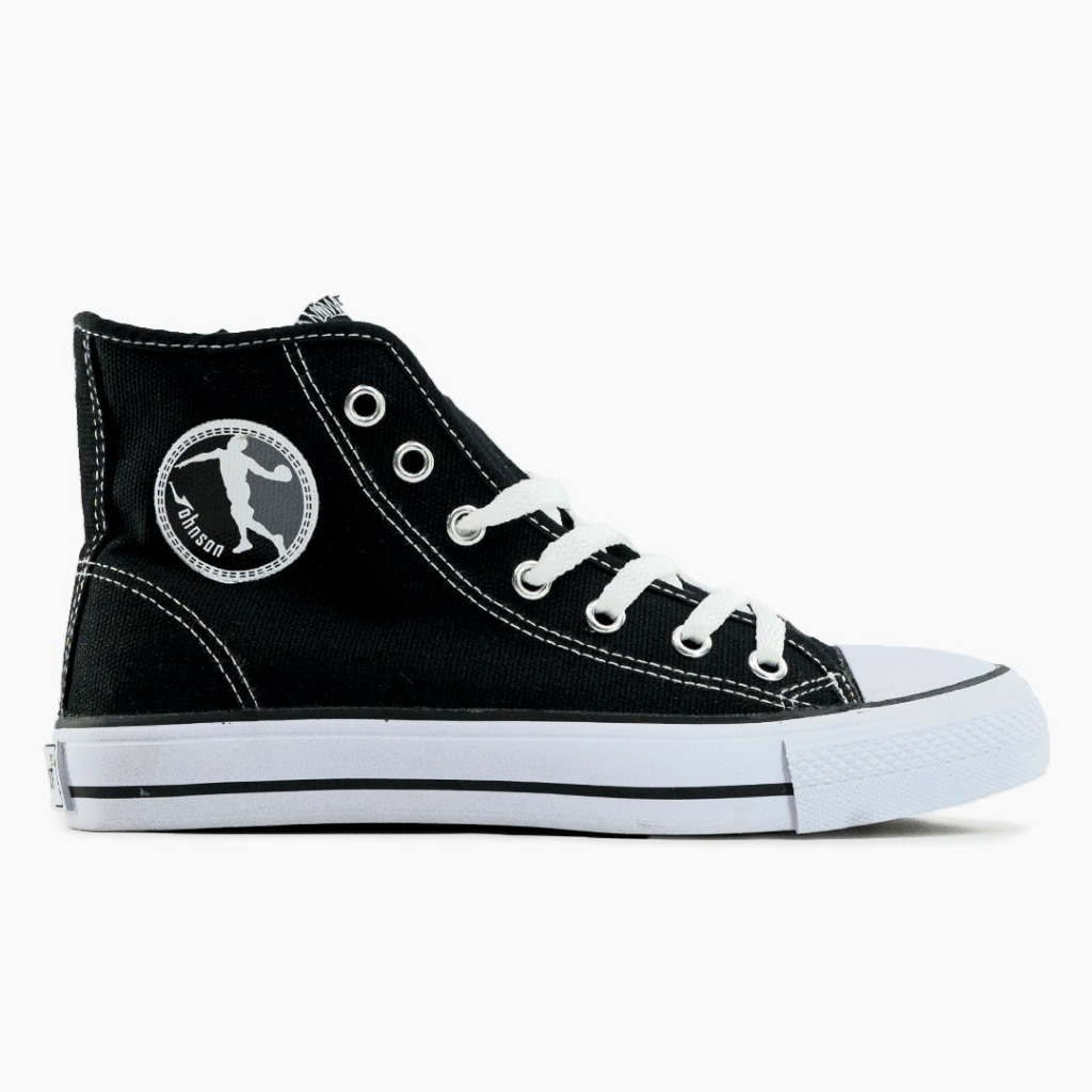 SEPATU SNEAKERS JOHNSON - ZIPPER HIGHCUT (HC) BLACK WHITE