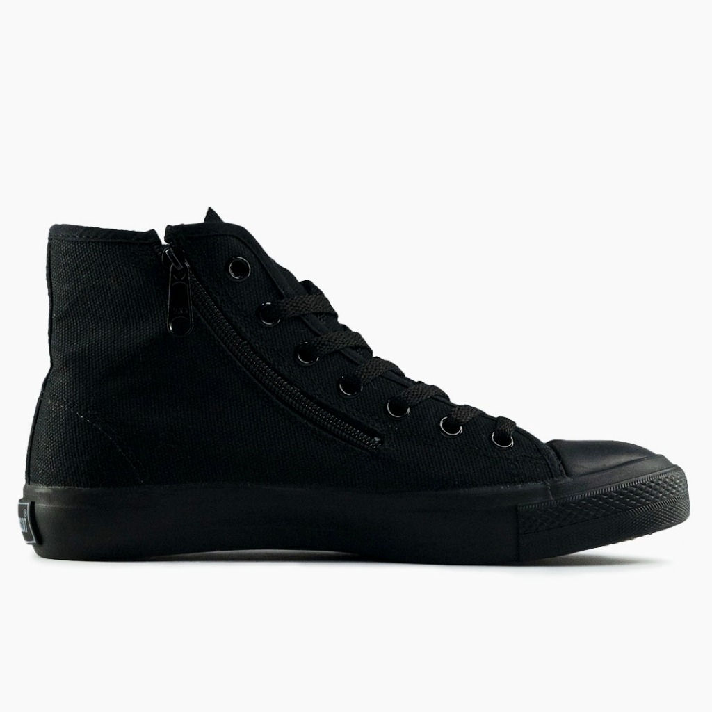 SEPATU SNEAKERS JOHNSON - ZIPPER HIGHCUT (HC) BLACK MONO