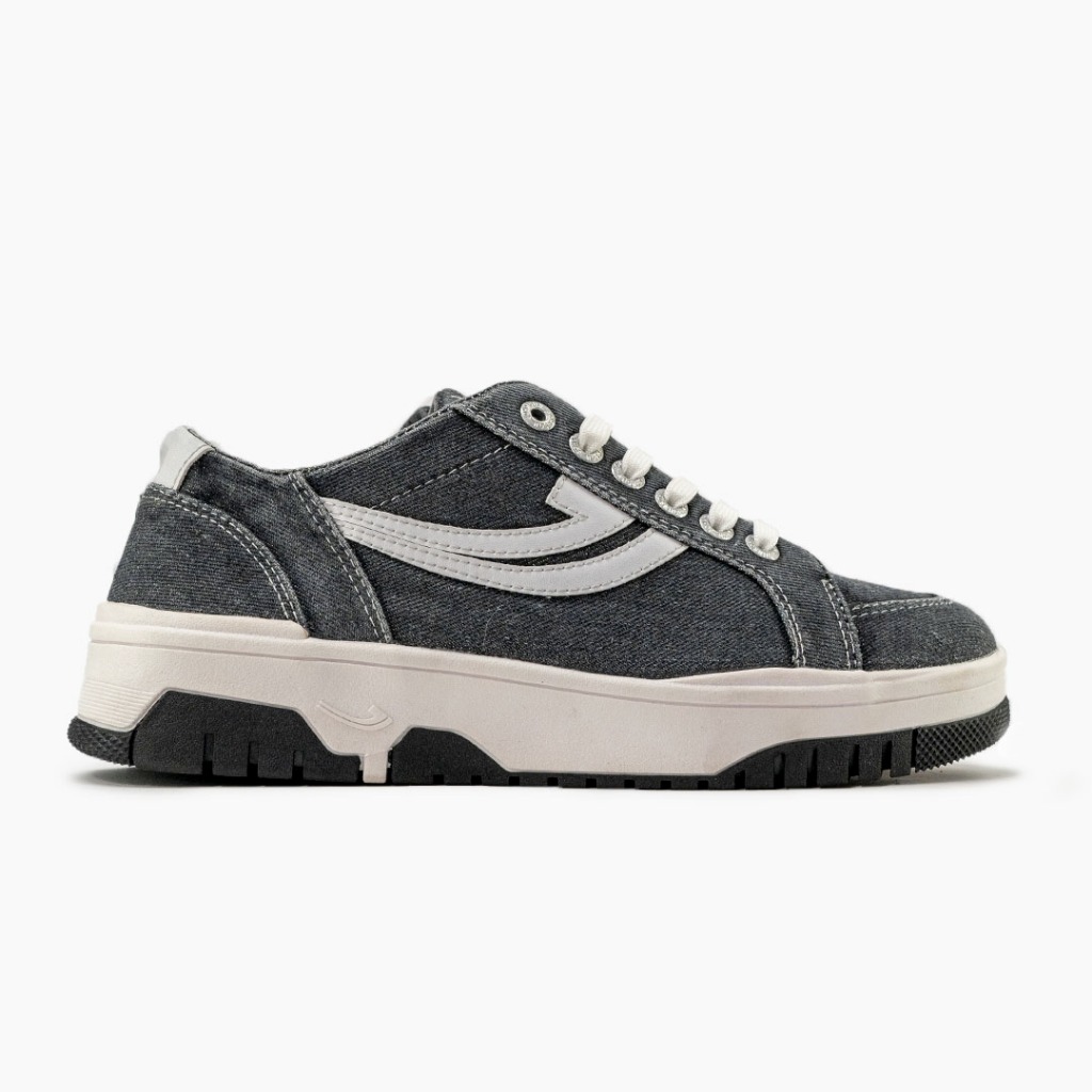 SEPATU SNEAKERS JOHNSON - ORACLE LOWCUT (LC) DENIM BLACK