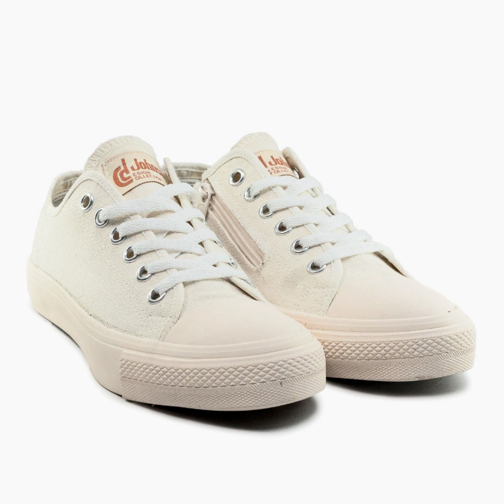 SEPATU SNEAKERS JOHNSON - ZIPPER LOWCUT (LC) MILKY