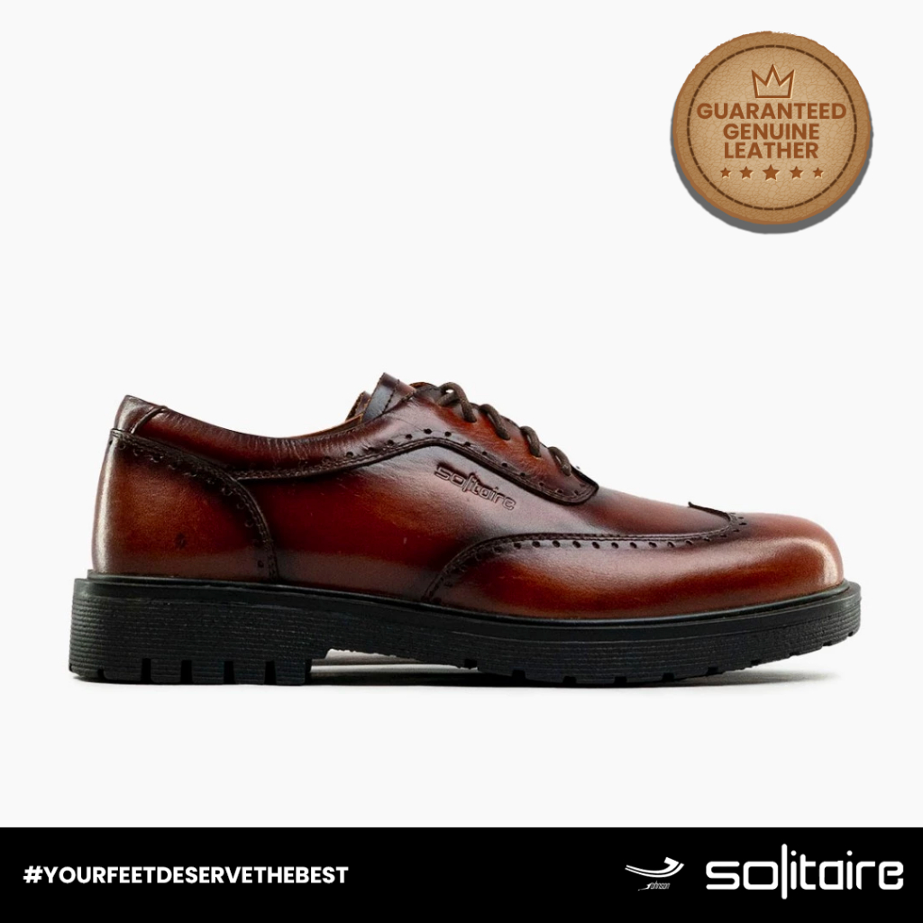Sepatu Kulit Pria Johnson SOLITAIRE - F02 BROWN