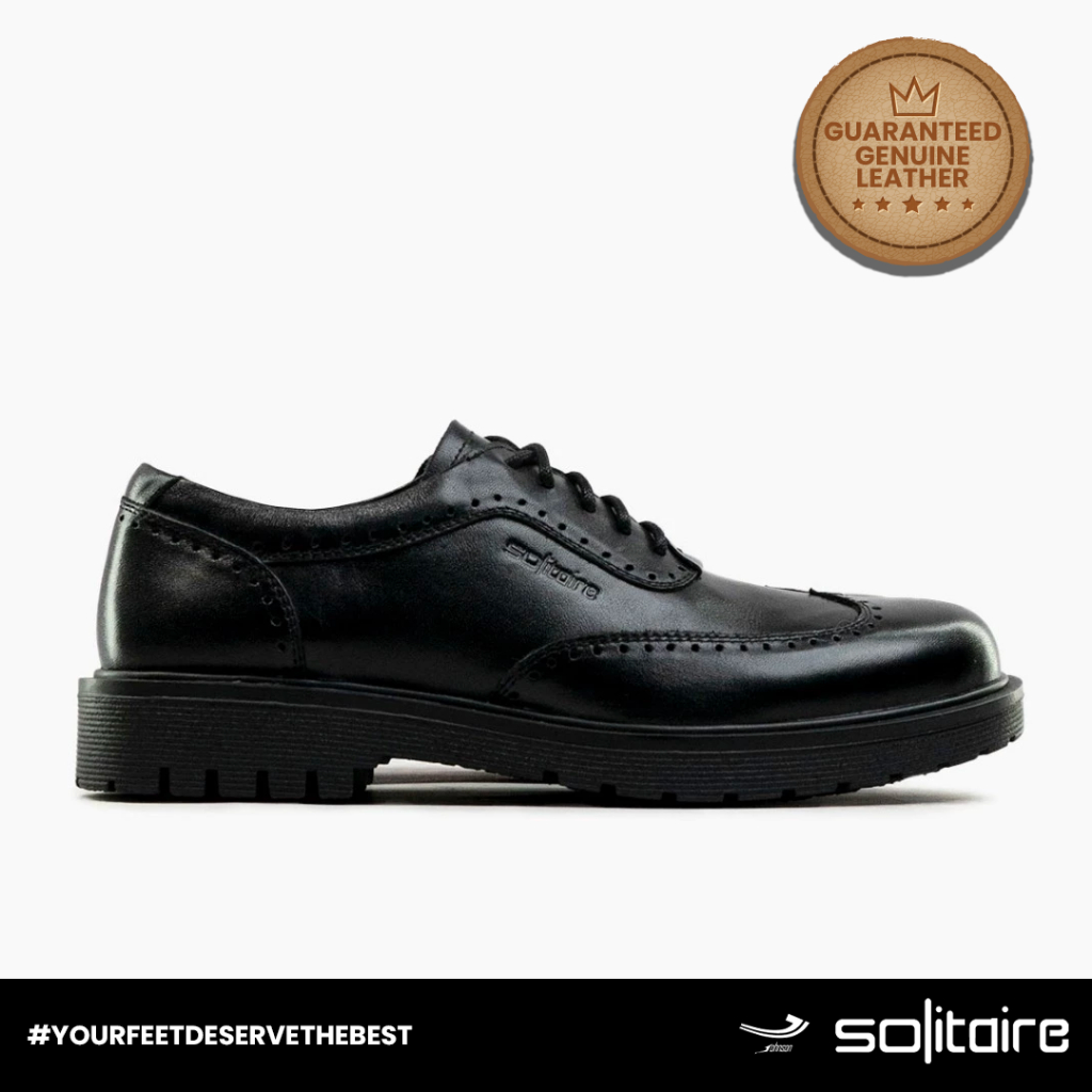 Sepatu Kulit Pria Johnson SOLITAIRE - F02 BLACK