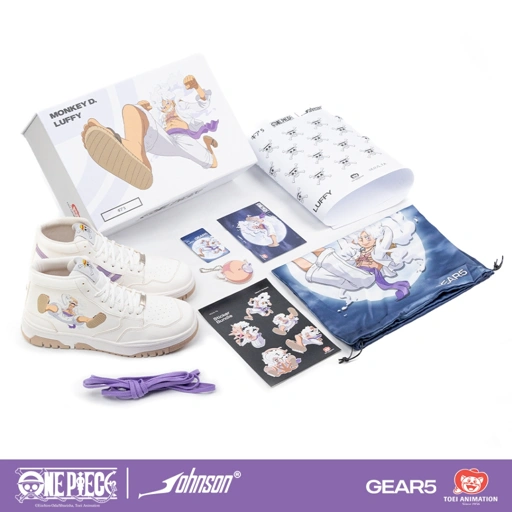 Image of SEPATU SNEAKERS JOHNSON X ONE PIECE HIGHCUT (HC) - LUFFY GEAR 5
