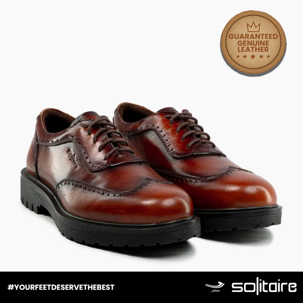 Sepatu Kulit Pria Johnson SOLITAIRE - F02 BROWN