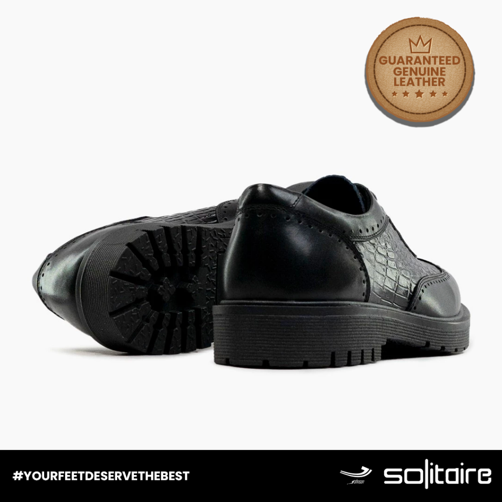 Sepatu Kulit Pria Johnson SOLITAIRE - F01 BLACK