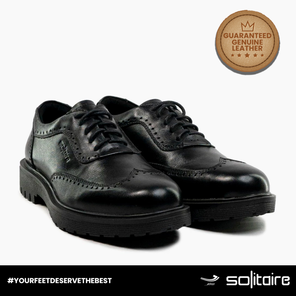Sepatu Kulit Pria Johnson SOLITAIRE - F02 BLACK