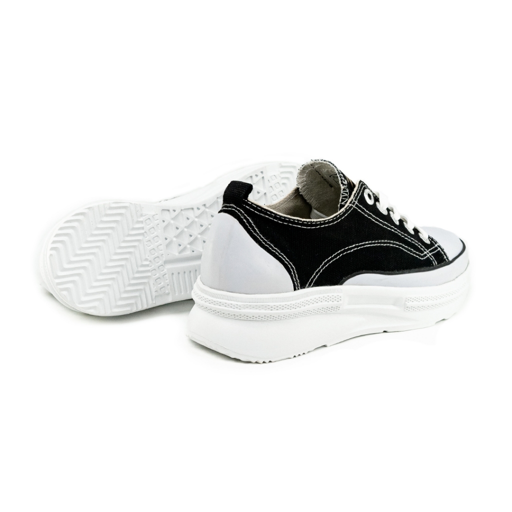 SEPATU SNEAKERS WANITA JOHNSON - CLOUD LC (LOWCUT) BLACK WHITE