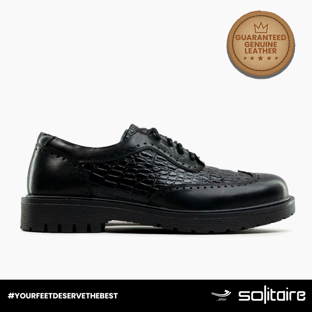 Sepatu Kulit Pria Johnson SOLITAIRE - F01 BLACK