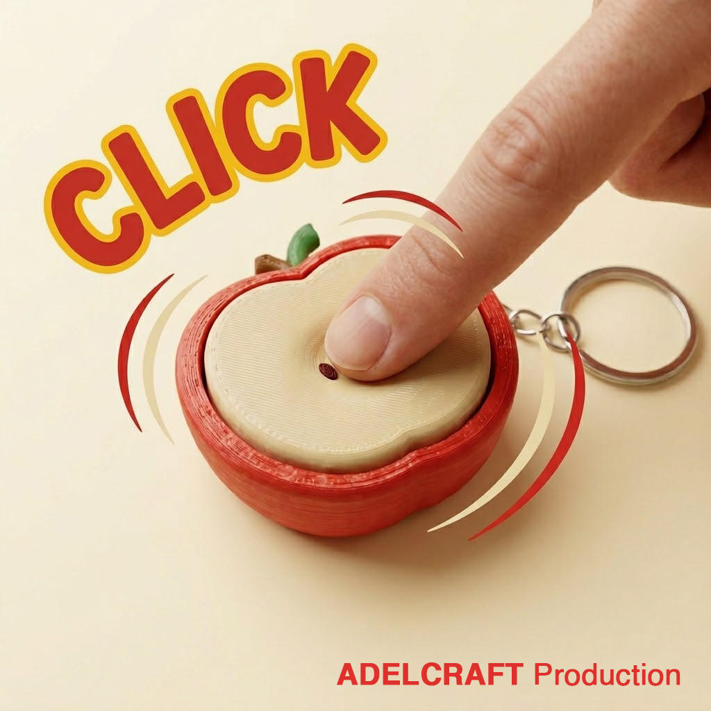 Ktmstore - Apple Clicker Fidget Gantungan Kunci Mechanical Keyboard 3D ASMR PETG Apel Premium