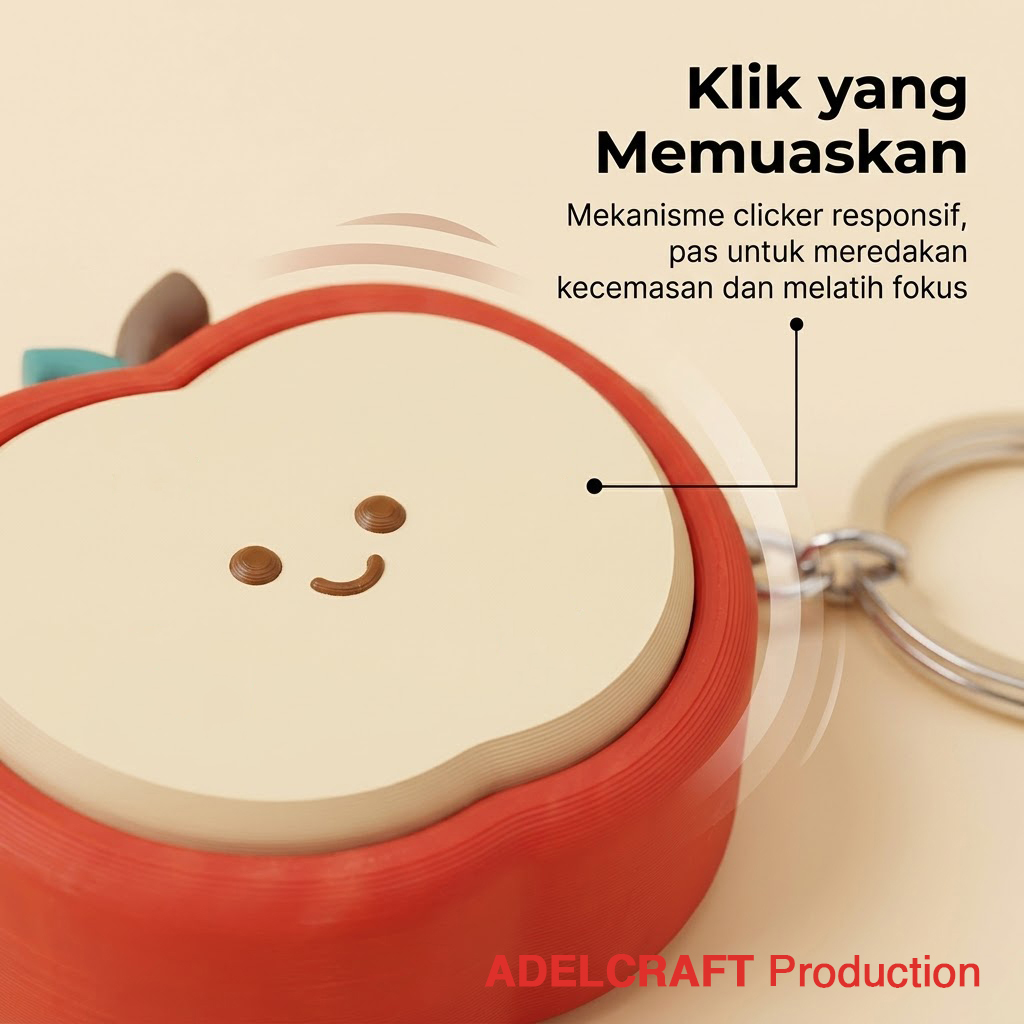 Ktmstore - Apple Clicker Fidget Gantungan Kunci Mechanical Keyboard 3D ASMR PETG Apel Premium