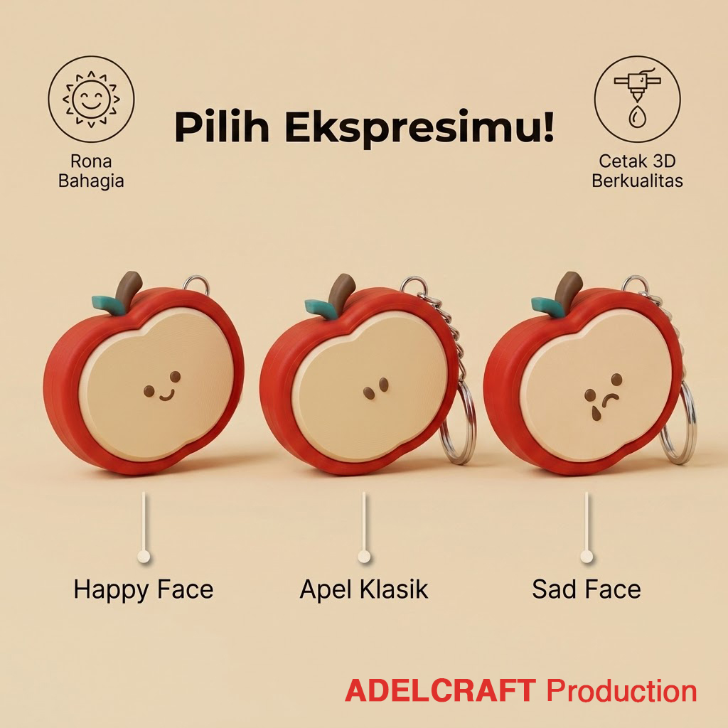 Ktmstore - Apple Clicker Fidget Gantungan Kunci Mechanical Keyboard 3D ASMR PETG Apel Premium