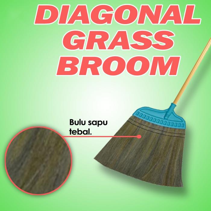 Diagonal Grass Broom Sapu Rumput Lantai Tebal 200047 CleanMatic