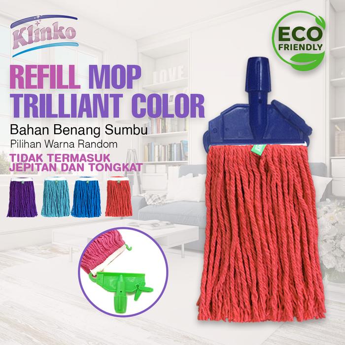 REFILL Alat Pel Lantai warna Mop Jepit Triliant color pel benang sumbu Klinko