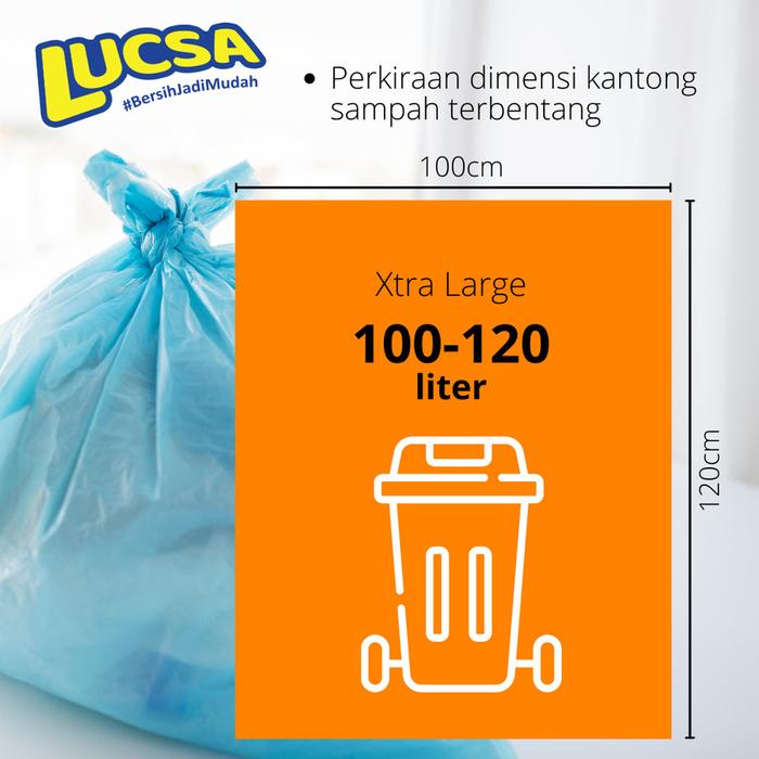 Kantong Sampah XL 100-120L Plastik Sampah Bin Garbage Bag Lucsa 260