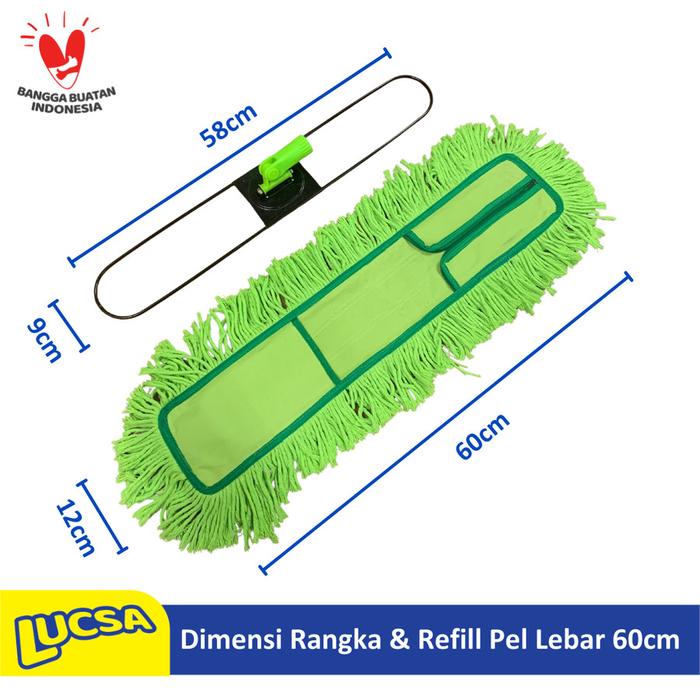 Pel Lebar 60cm Refill Pel Sapu Lantai Lobby Dust Mop Lucsa LM-1609
