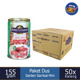 Paket 1 dus 50pc Kings Fisher Sarden mini saus sambal Makanan Kaleng 155g