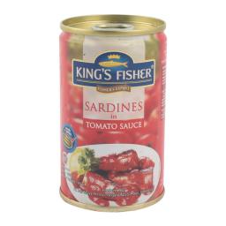 Paket 6 pcs Kings Fisher Sarden mini saus tomat Makanan Kaleng 155 g kings fisher