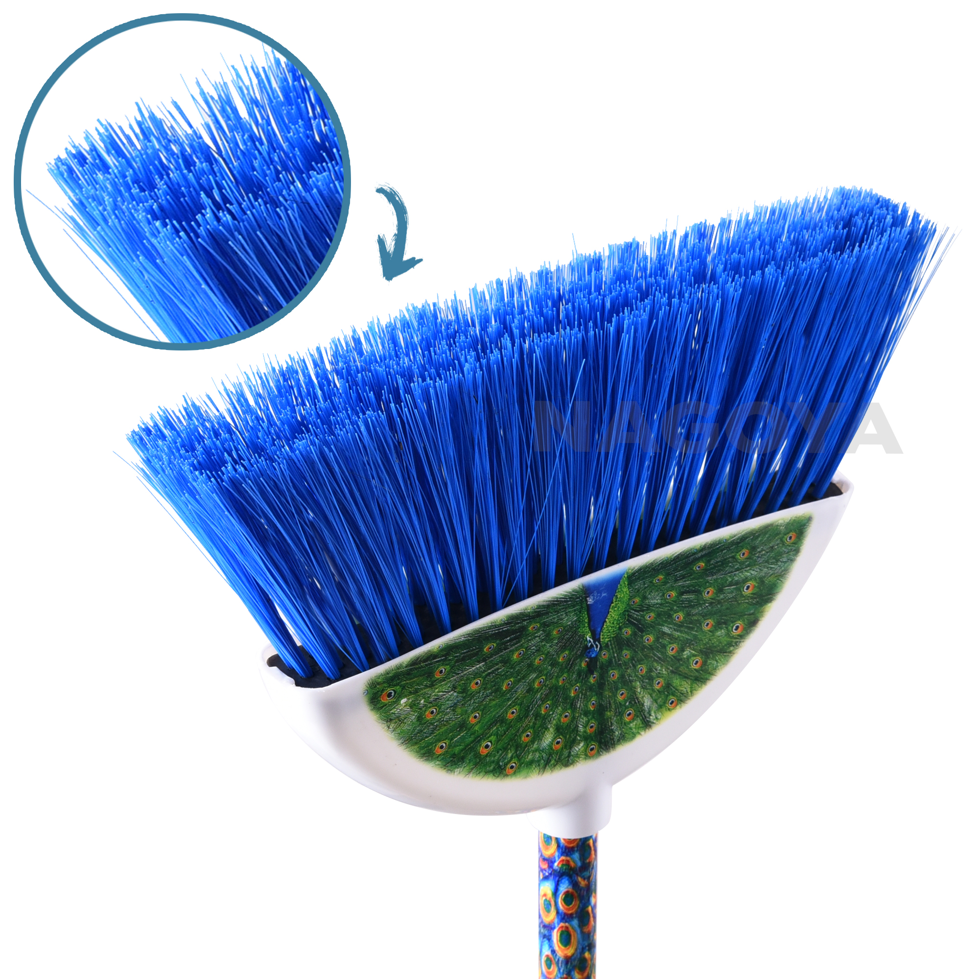 Sapu Nilon Peacock Sapu Plastik Sapu Lantai Broom biru Nagoya 820