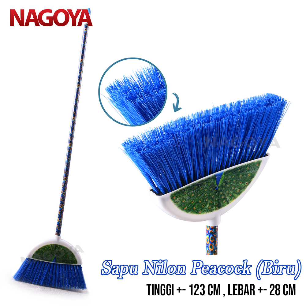 Sapu Nilon Peacock Sapu Plastik Sapu Lantai Broom biru Nagoya 820