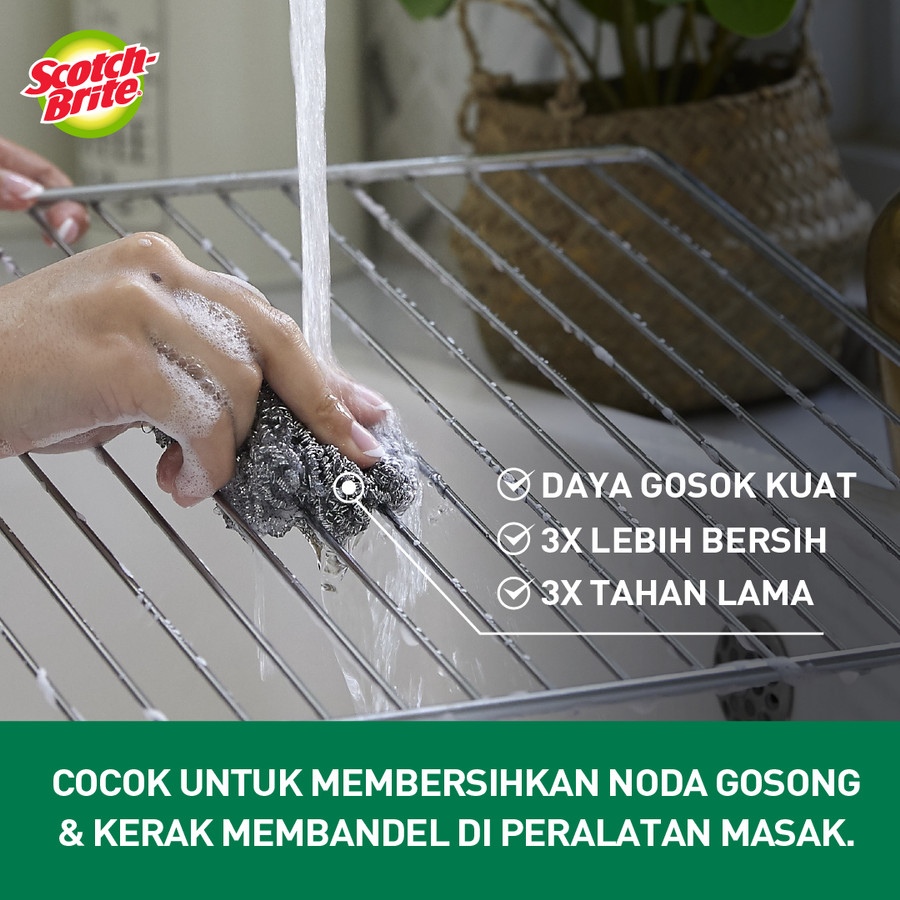 Scotch-Brite 3M Sabut Cuci Panci Stainless Basic Anti Karat ID-T58