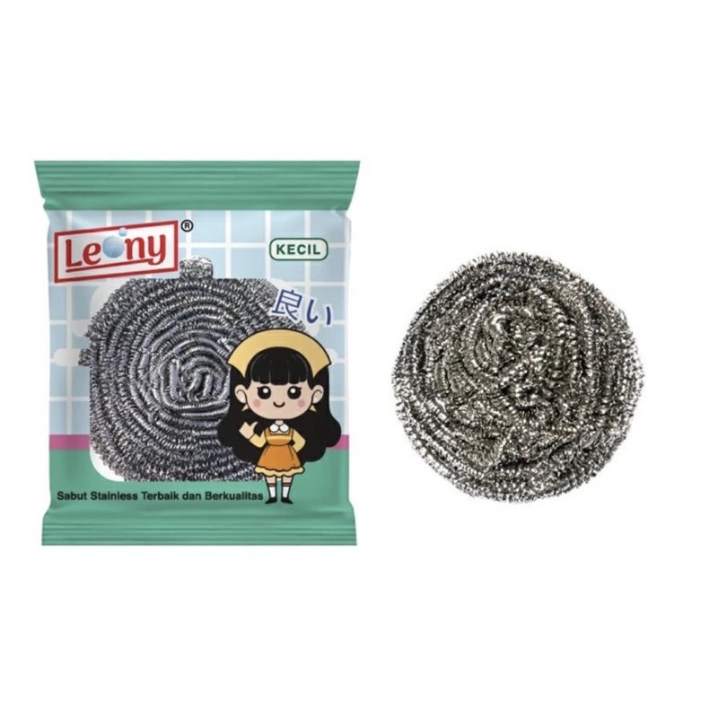 Sabut Stainless Leony Kecil Anti Karat kawat gosok panci Tahan Lama